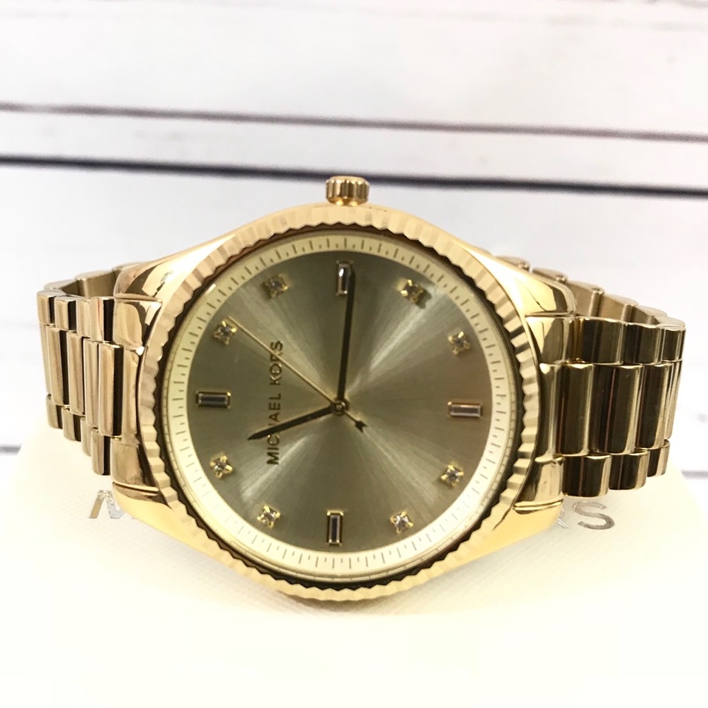 NEW MICHAEL KORS BLAKE SLIM GOLD CRYSTALS WOMEN'S